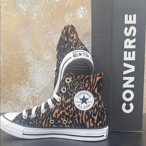 Converse Animal Print High-Tops with White Accents